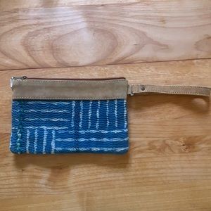 Tesoro Suede and hand dyed fabric clutch